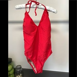 J Crew Halter Ruffle Swim Suit